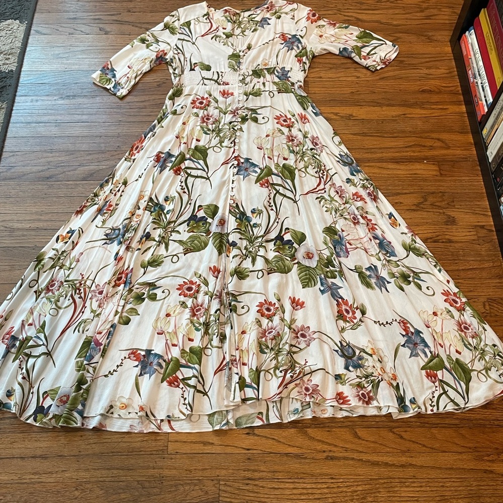 Floral Print Mid-Calf Maxi Dress